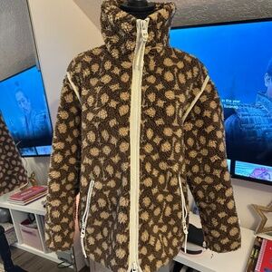 Coach print sherpa jacket
